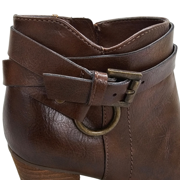 Michael by Michael Shannon Ankle Boots Womens Size 5.5 Brown Heeled Faux Leather - Picture 9 of 13